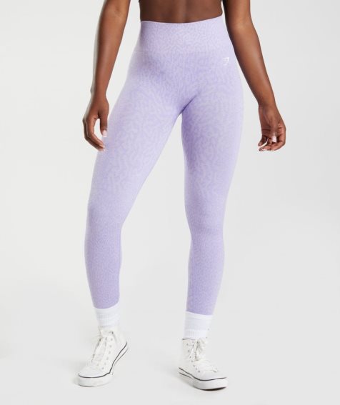 Women's Gymshark Adapt Animal Seamless Leggings Lavender | NZ 0DPYNC